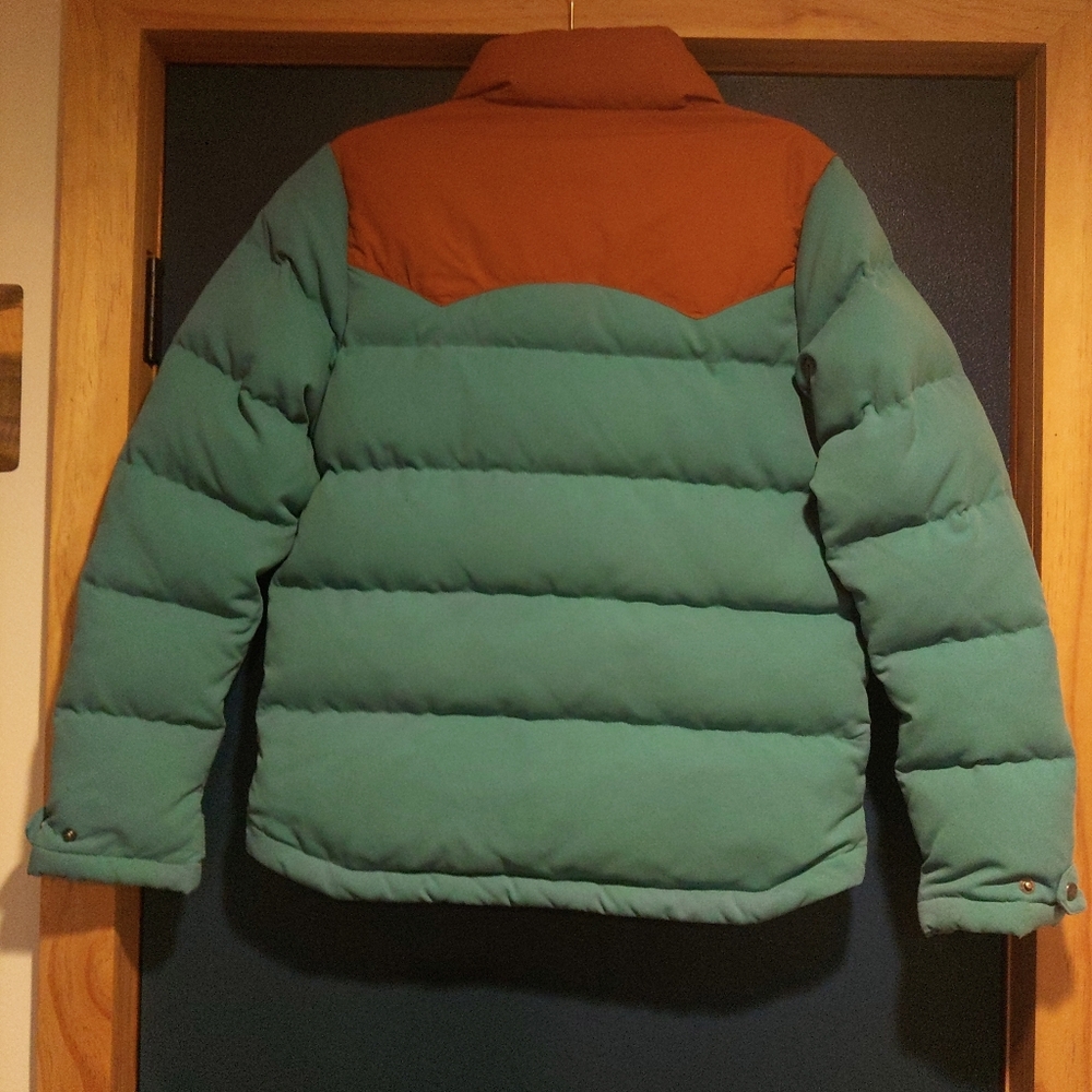 Green and Brown Patagonia Western Puffer Jacket Down Fill - Picture 13 of 13